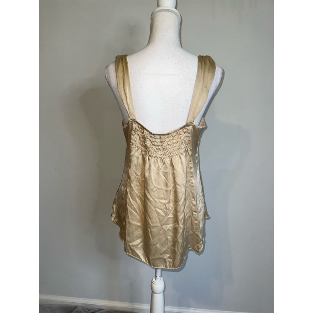 100% Silk NY & COMPANY Gold Y2K Camisole Size 12 - Picture 3 of 8